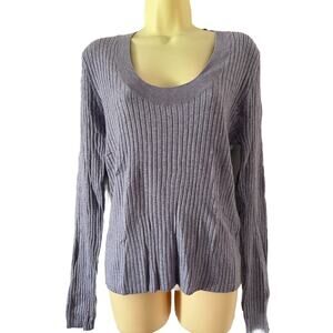 A New Day Fine Gauge Scoop Neck Ribbed Knit sweater Purple Woman's Size XXL NWT
